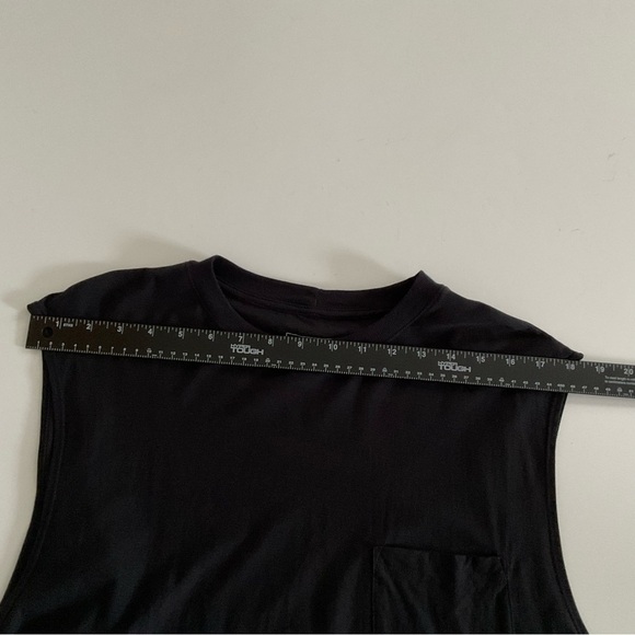 Lahgo x Lunya Cool Every Day Muscle Tee XL Black Pocket Loungewear Luxurious USA - Picture 6 of 9
